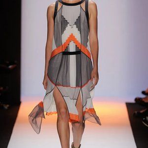 BCBGMAXAZRIA Runway Dietrich pleated silk dress.